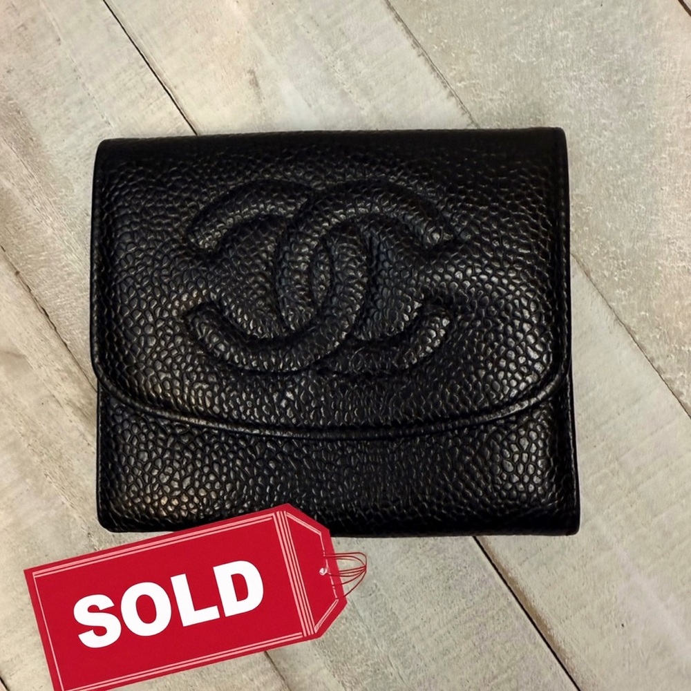 Chanel Black Leather Coin Pouch/ Card Holder